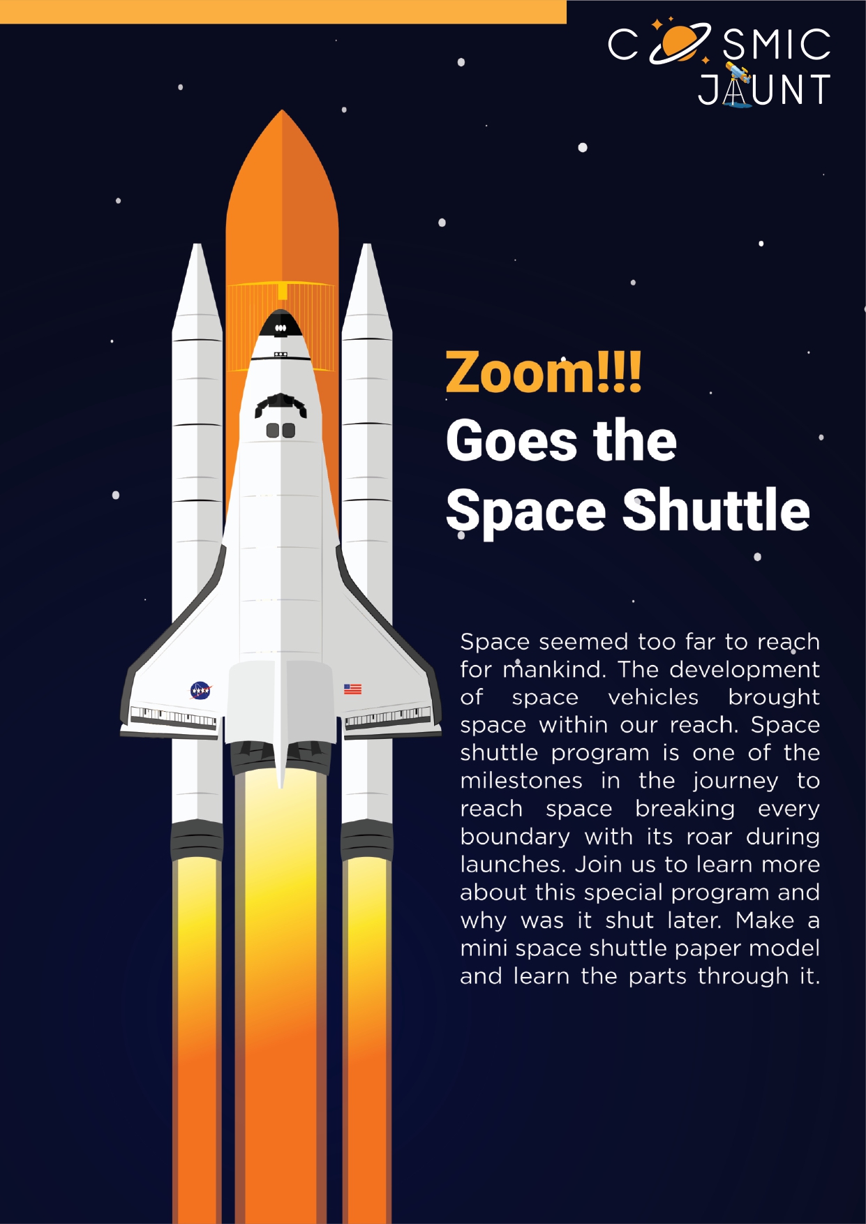 Zoom!! Goes <br> the Space Shuttle